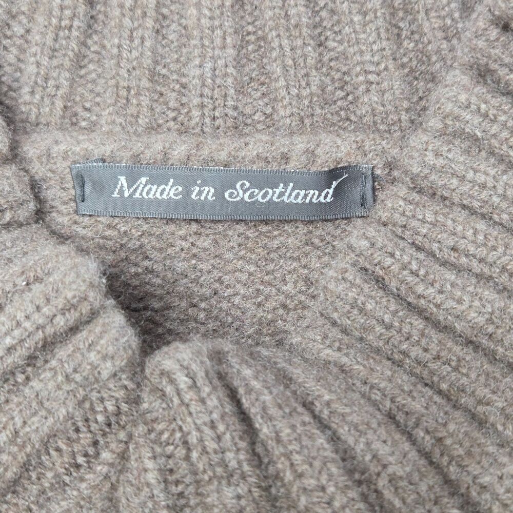 Florence Black Lambswool Knit Vest Brown XL Made in Scotland Unisex - Picture 5 of 7